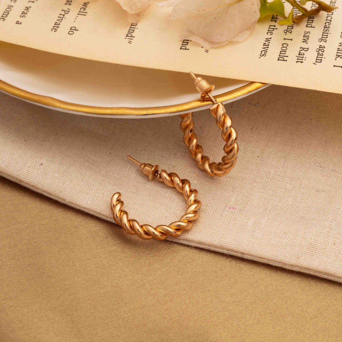 Minimal-Small-Textured-Hoop-Earring For Women