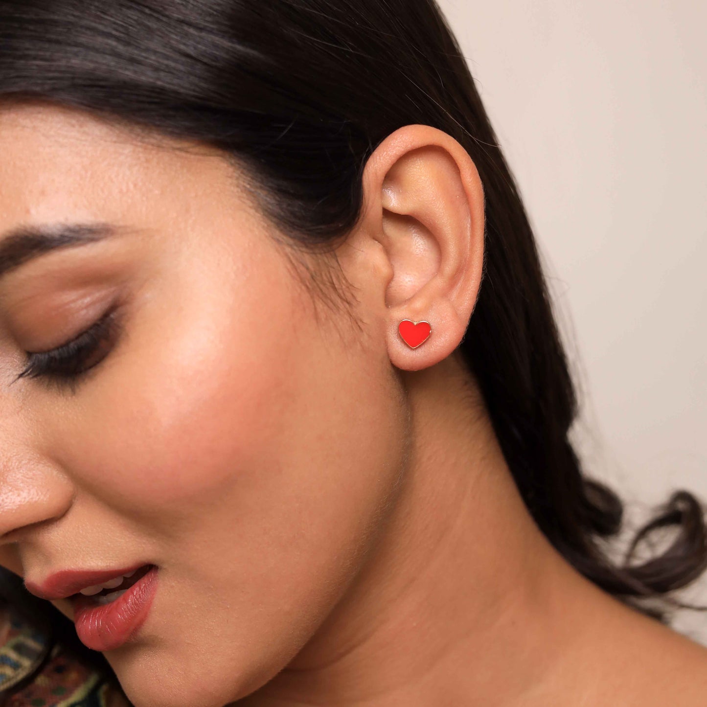 Set Of 6 Cherry Red Earring Stack