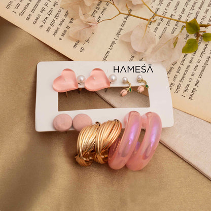 pink earring set