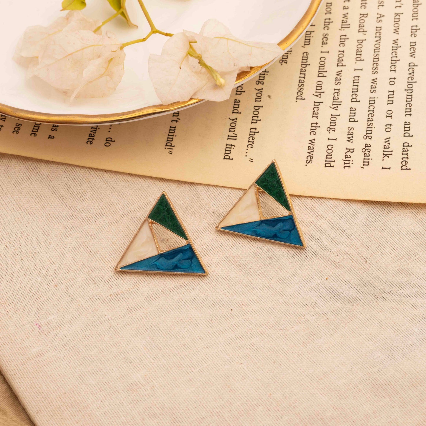 Multi-Colored-Tringle-Shaped-Earring For Her