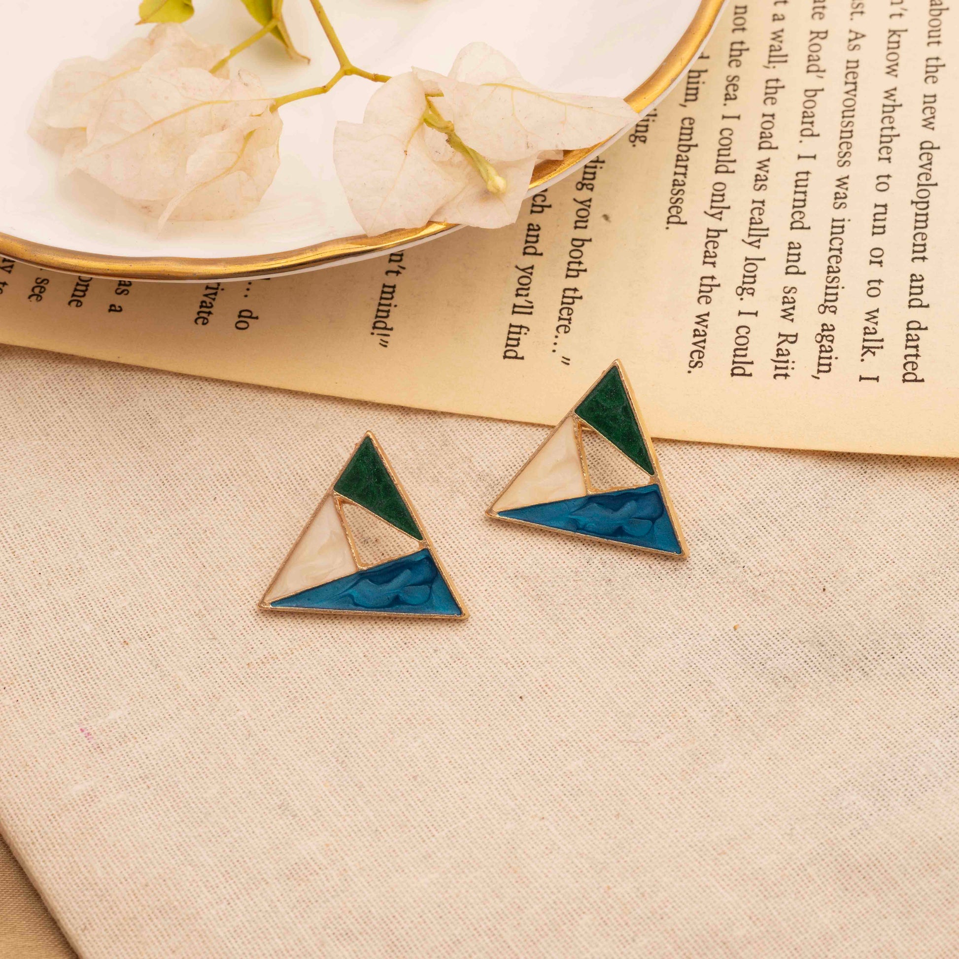 Multi-Colored-Tringle-Shaped-Earring For Her