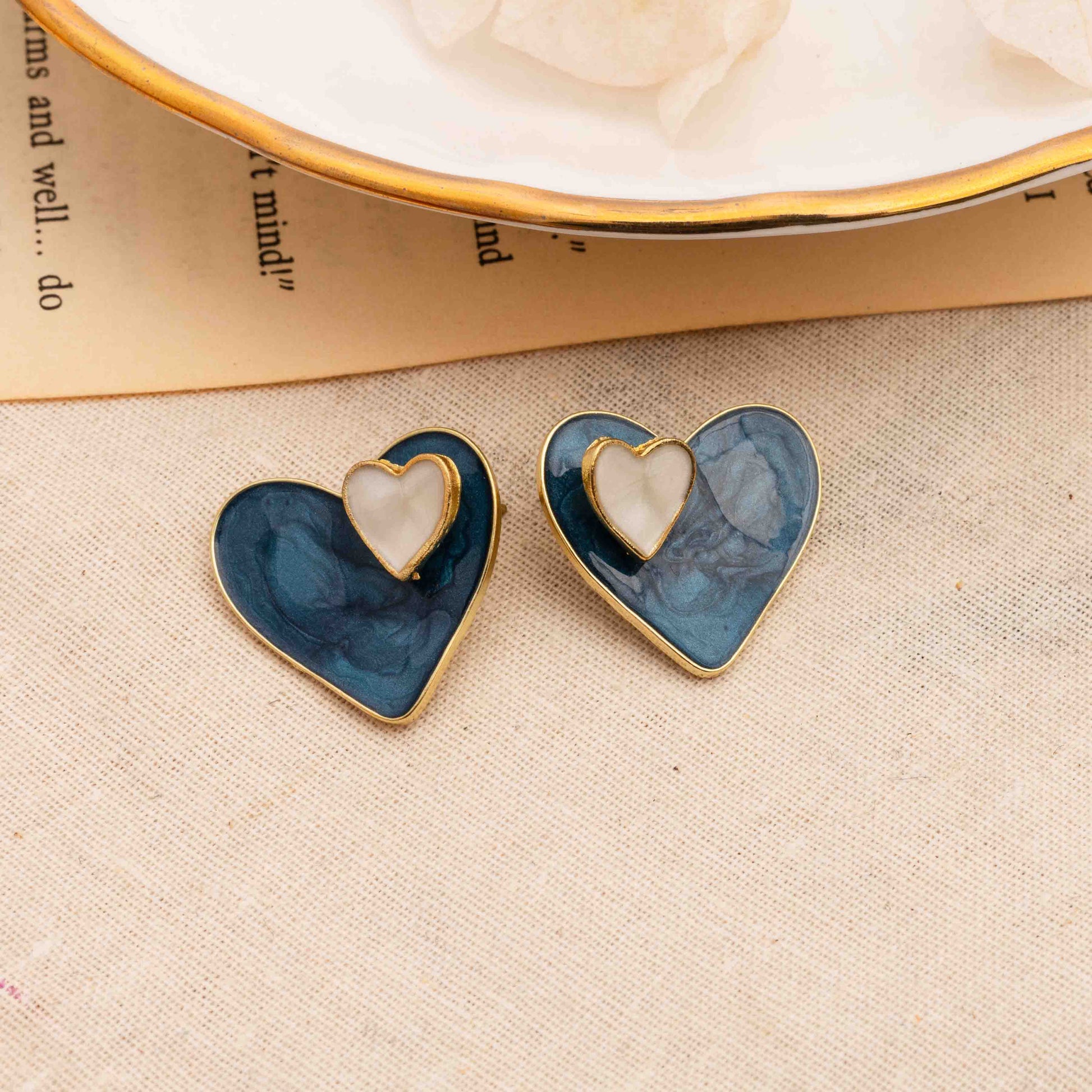 Ocean-Blue-Heart-Shaped-Earring For Women