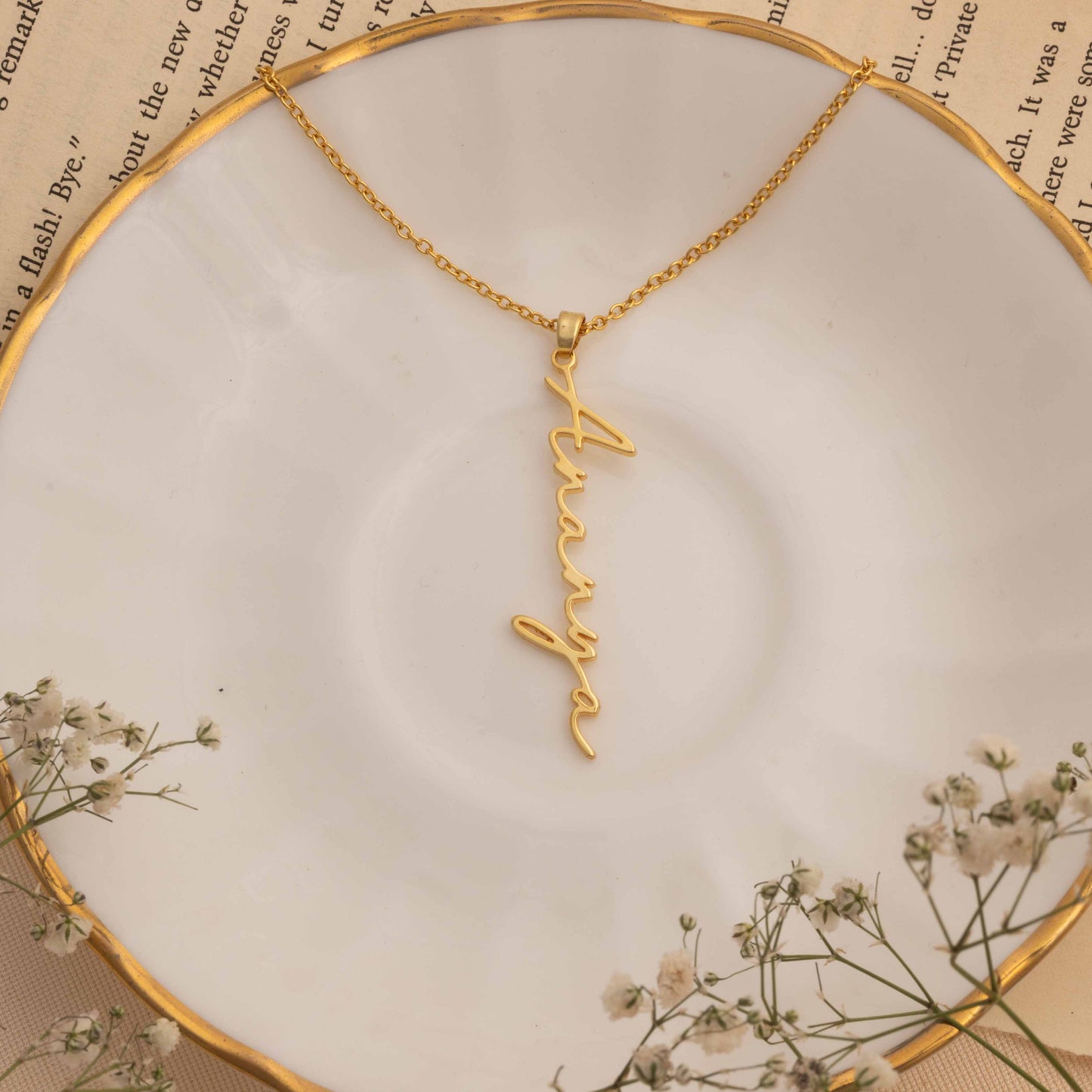 gold name necklace