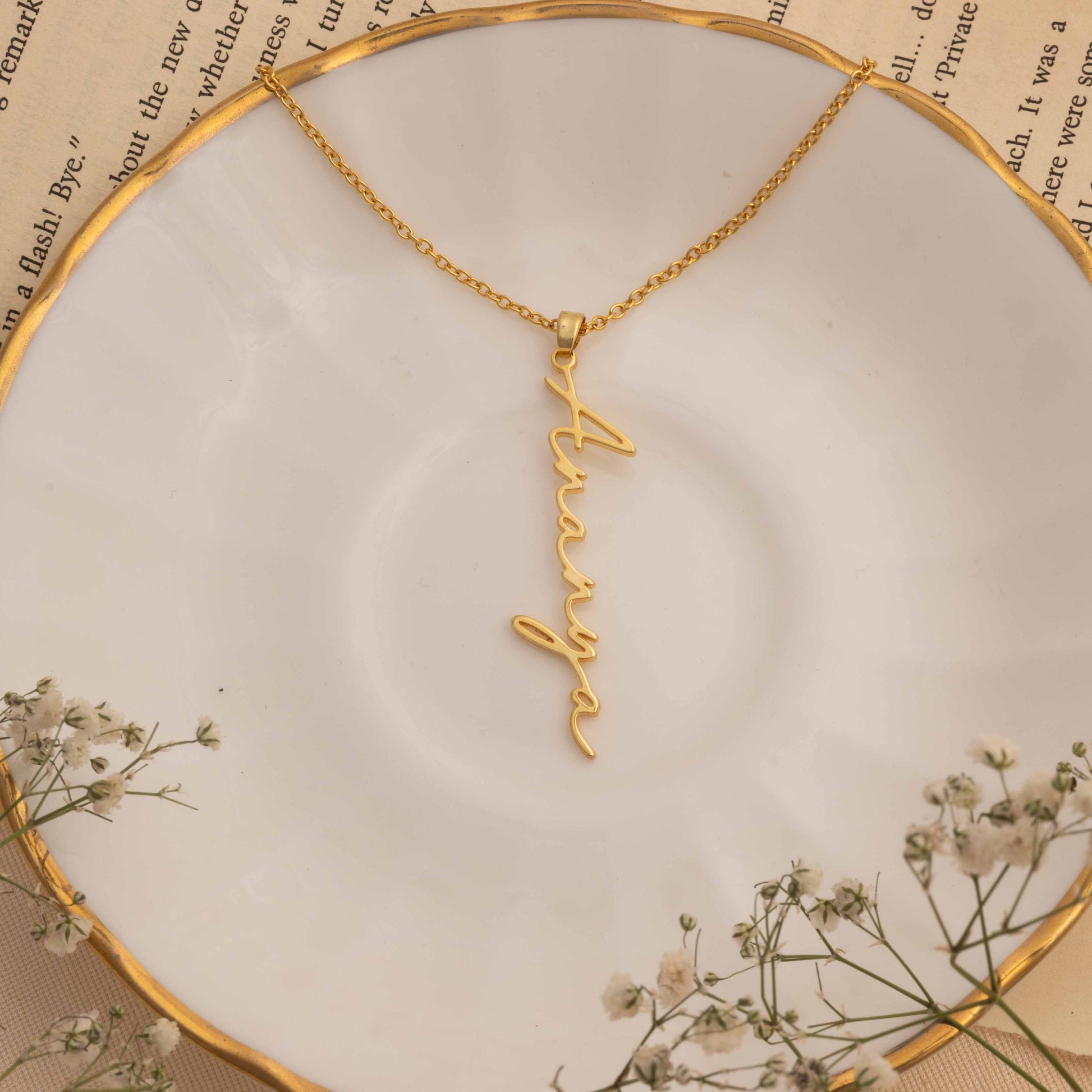 gold name necklace