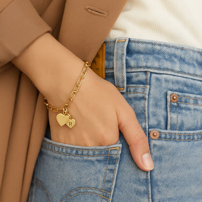 Initial Heart Bracelet
