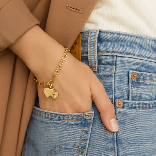 Initial Heart Bracelet